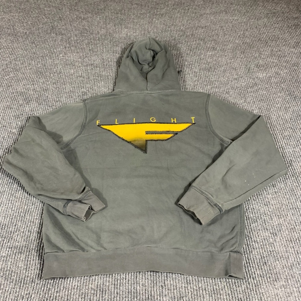 Nike Hoodie Mens‎ Large Gray Zip Sweatshirt Swoosh Flight Embroidered Back Hit
